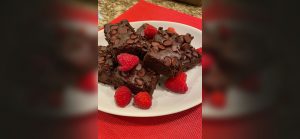Chocolate Chip Bean Brownies with Berries
